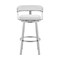 Armen Living Cohen 30" White Faux Leather and Brushed Stainless Steel Swivel Bar Stool 721535762194 - alternate 7